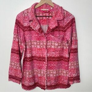 Soft Surroundings • Pink Button Down Pajama Top Size Small